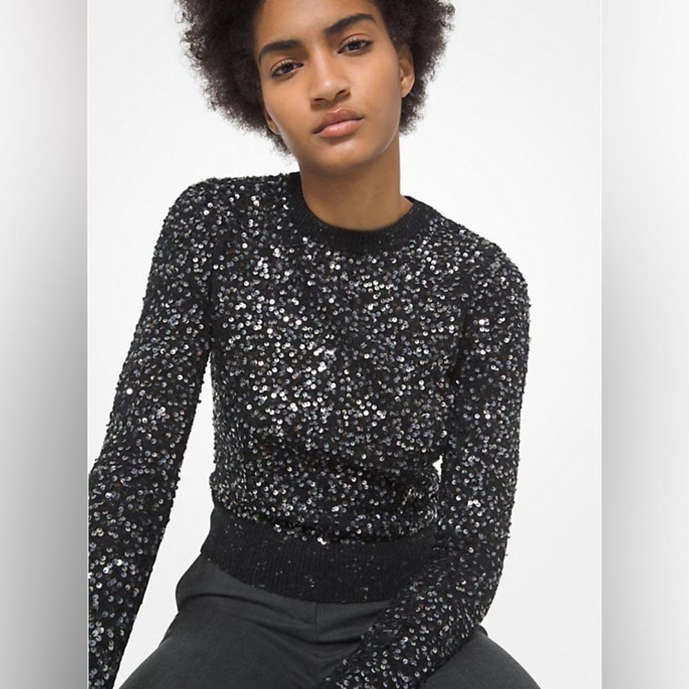 Michael Kors Collection Tweed sequin sweater